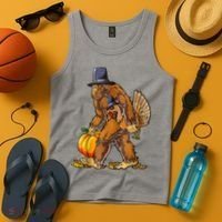 Bigfoot Turkey Thanksgiving Funny Holiday Tank Top thumb 4