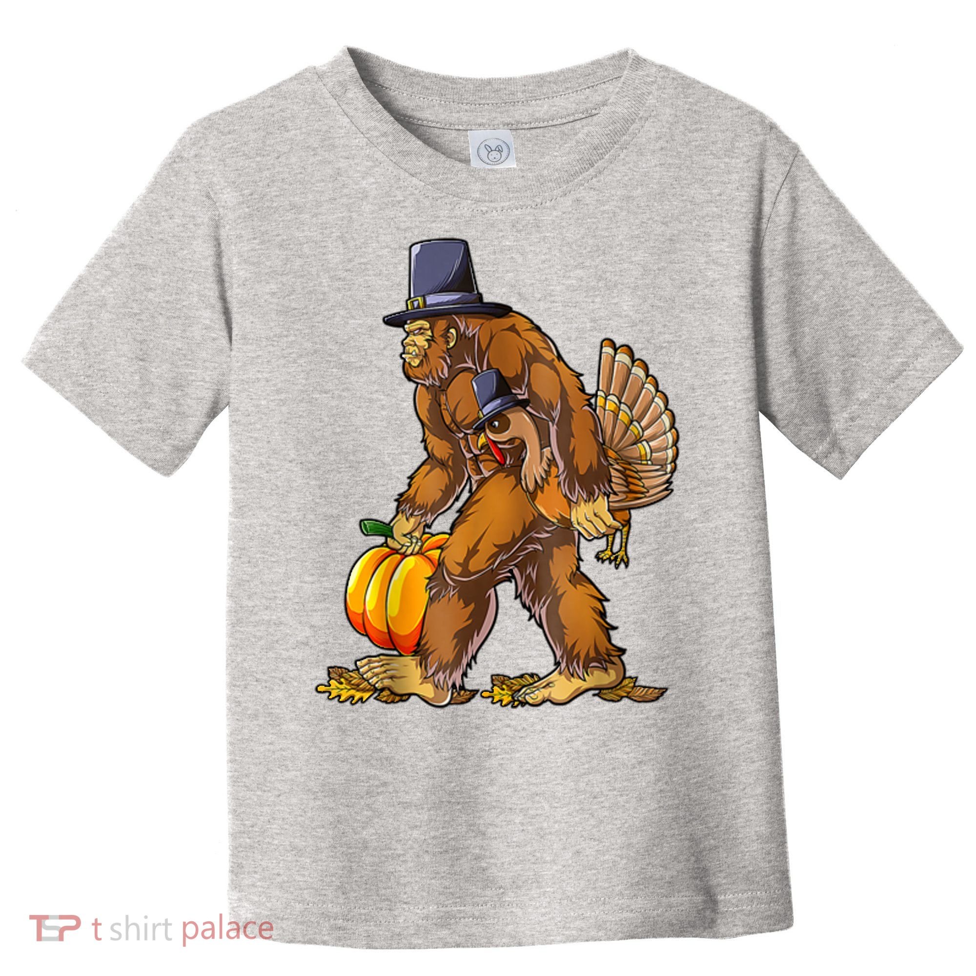 Bigfoot Turkey Thanksgiving Funny Holiday Toddler T-Shirt