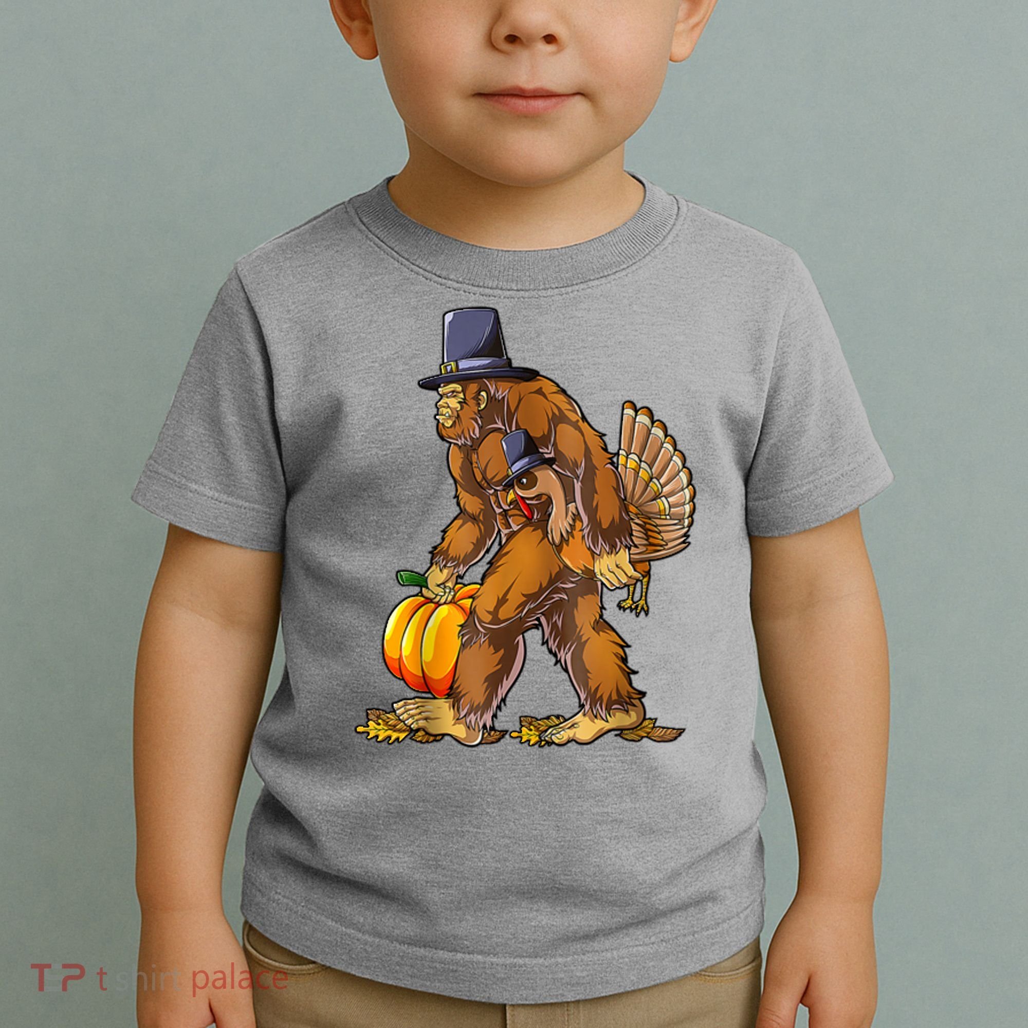 Bigfoot Turkey Thanksgiving Funny Holiday Toddler T-Shirt