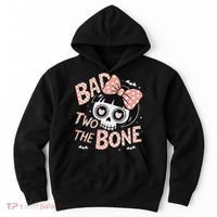 Bad Two The Bone Cute Skull Girl With Bow Halloween Hoodie thumb 0