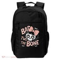 Bad Two The Bone Cute Skull Girl With Bow Halloween Backpack thumb 0