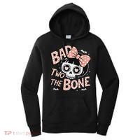Bad Two The Bone Cute Skull Girl With Bow Halloween Women's Hoodie thumb 0