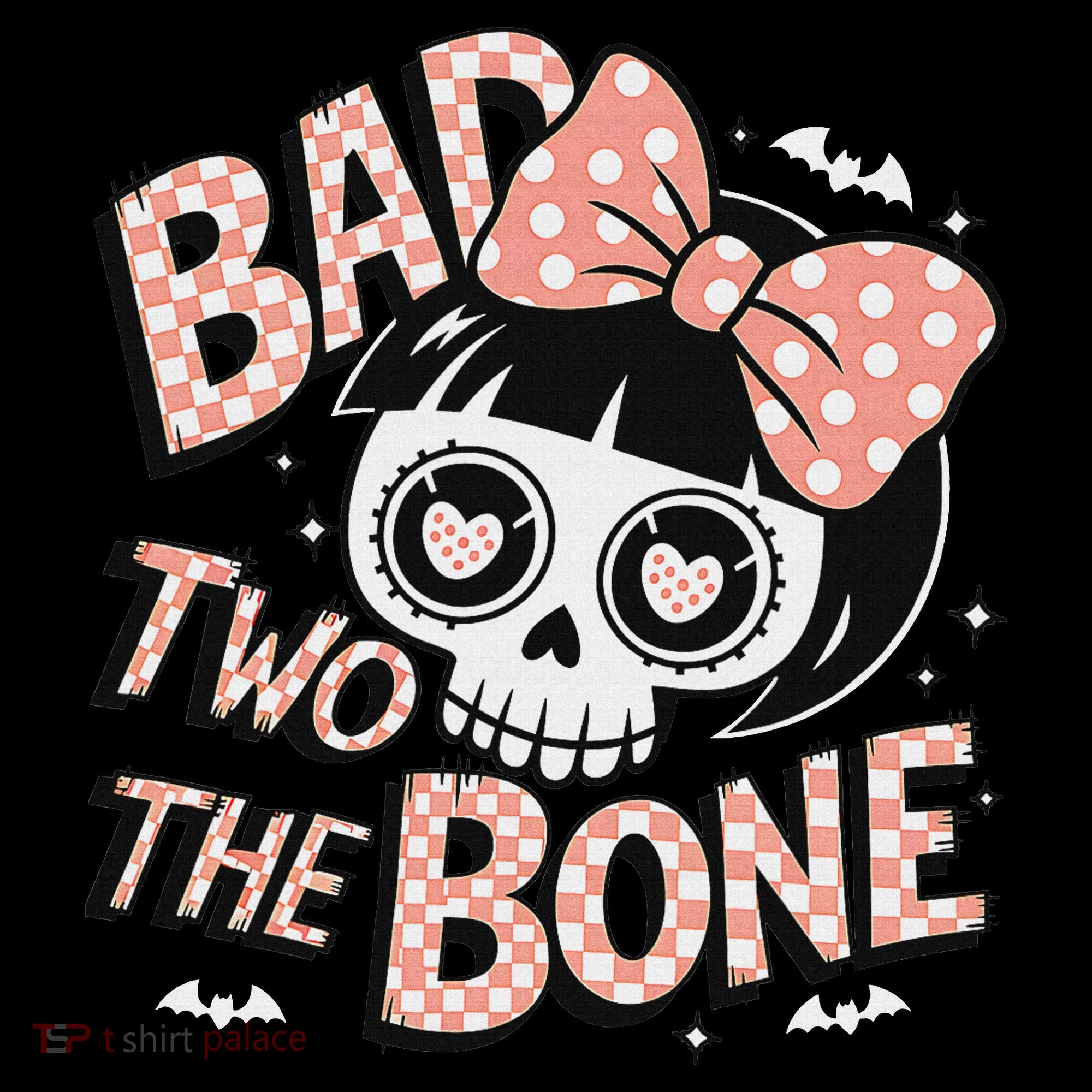 Bad Two The Bone Cute Skull Girl With Bow Halloween Women's Hoodie