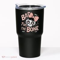 Bad Two The Bone Cute Skull Girl With Bow Halloween Tumbler thumb 0