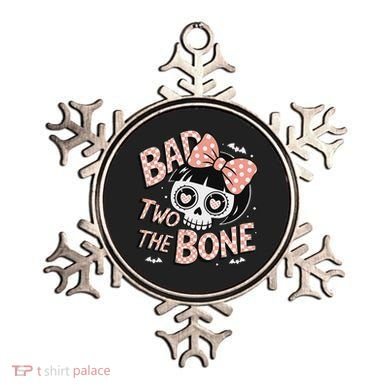 Bad Two The Bone Cute Skull Girl With Bow Halloween Ornament