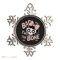 Bad Two The Bone Cute Skull Girl With Bow Halloween Ornament thumb 0