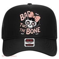 Bad Two The Bone Cute Skull Girl With Bow Halloween Hat thumb 0
