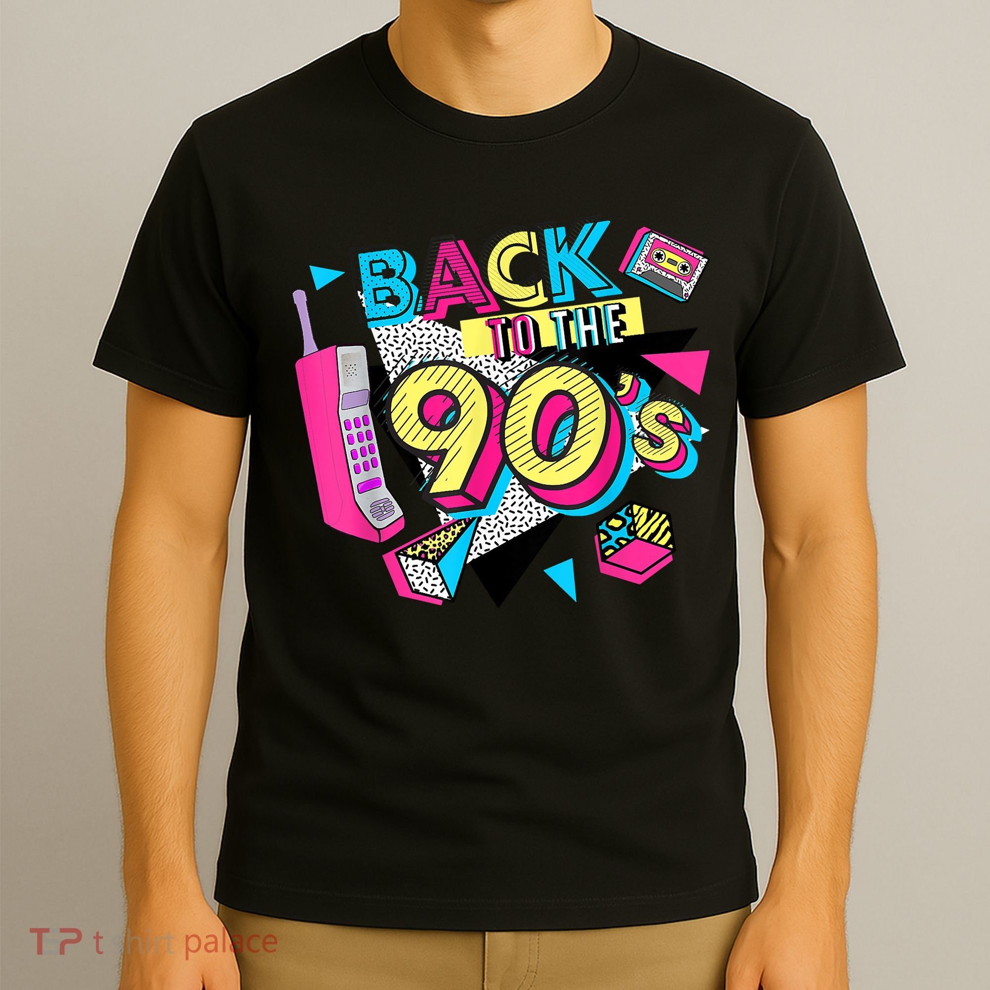 Back To The 90s Outfits Retro Costume Party Cassette Tape T-Shirt