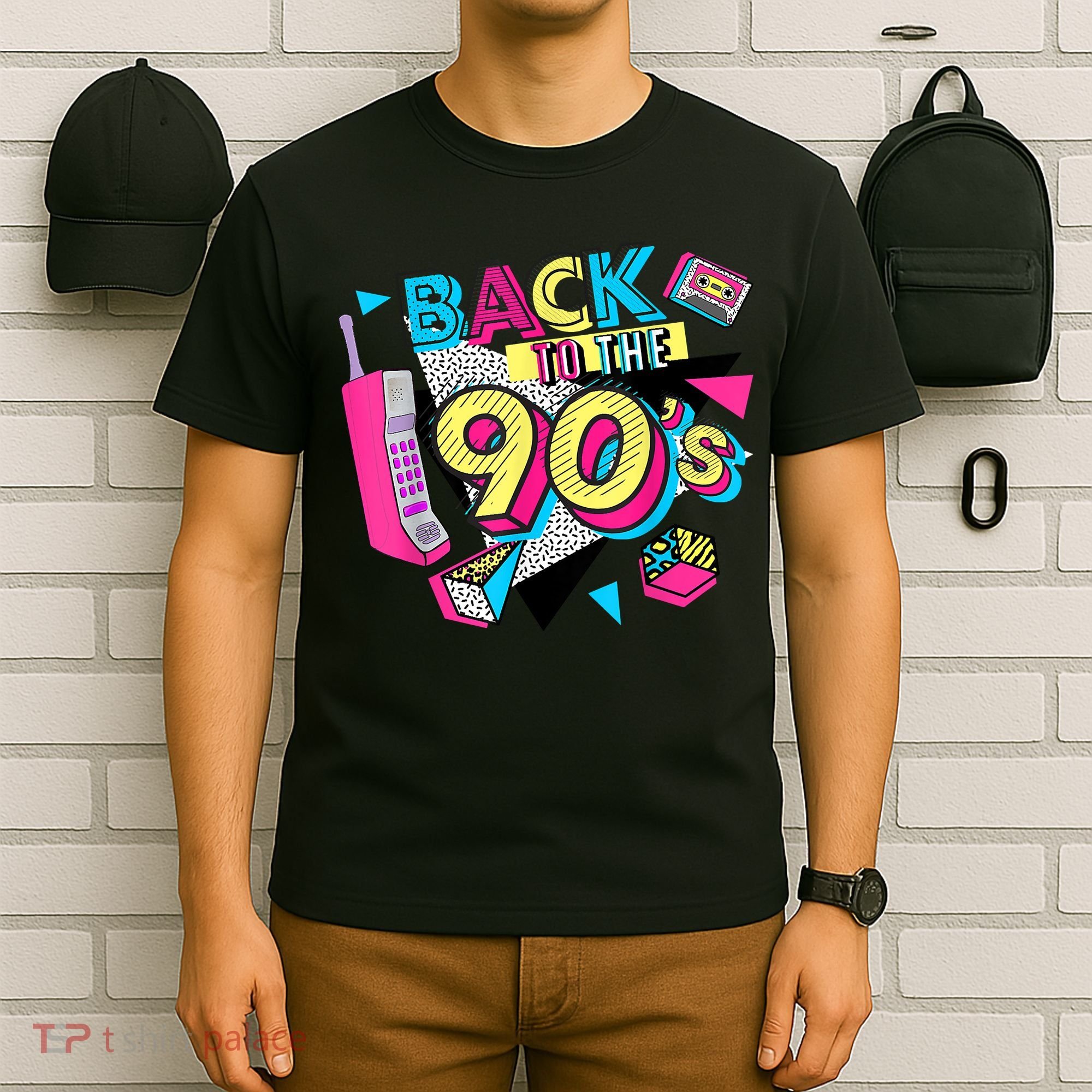Back To The 90s Outfits Retro Costume Party Cassette Tape T-Shirt