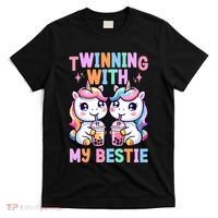 Boba Tea Unicorn Twinning With My Bestie Spirit Week Girl T-Shirt thumb 0