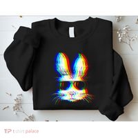 Bunny Trippy Vaporwave Easter Techno Rave Edm Music Party Sweatshirt thumb 2