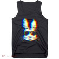 Bunny Trippy Vaporwave Easter Techno Rave Edm Music Party Tank Top thumb 0