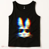 Bunny Trippy Vaporwave Easter Techno Rave Edm Music Party Tank Top thumb 2