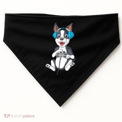 Boston Terrier Video Gamer USA-Made Doggie Bandana