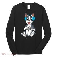 Boston Terrier Video Gamer Long Sleeve Shirt thumb 0