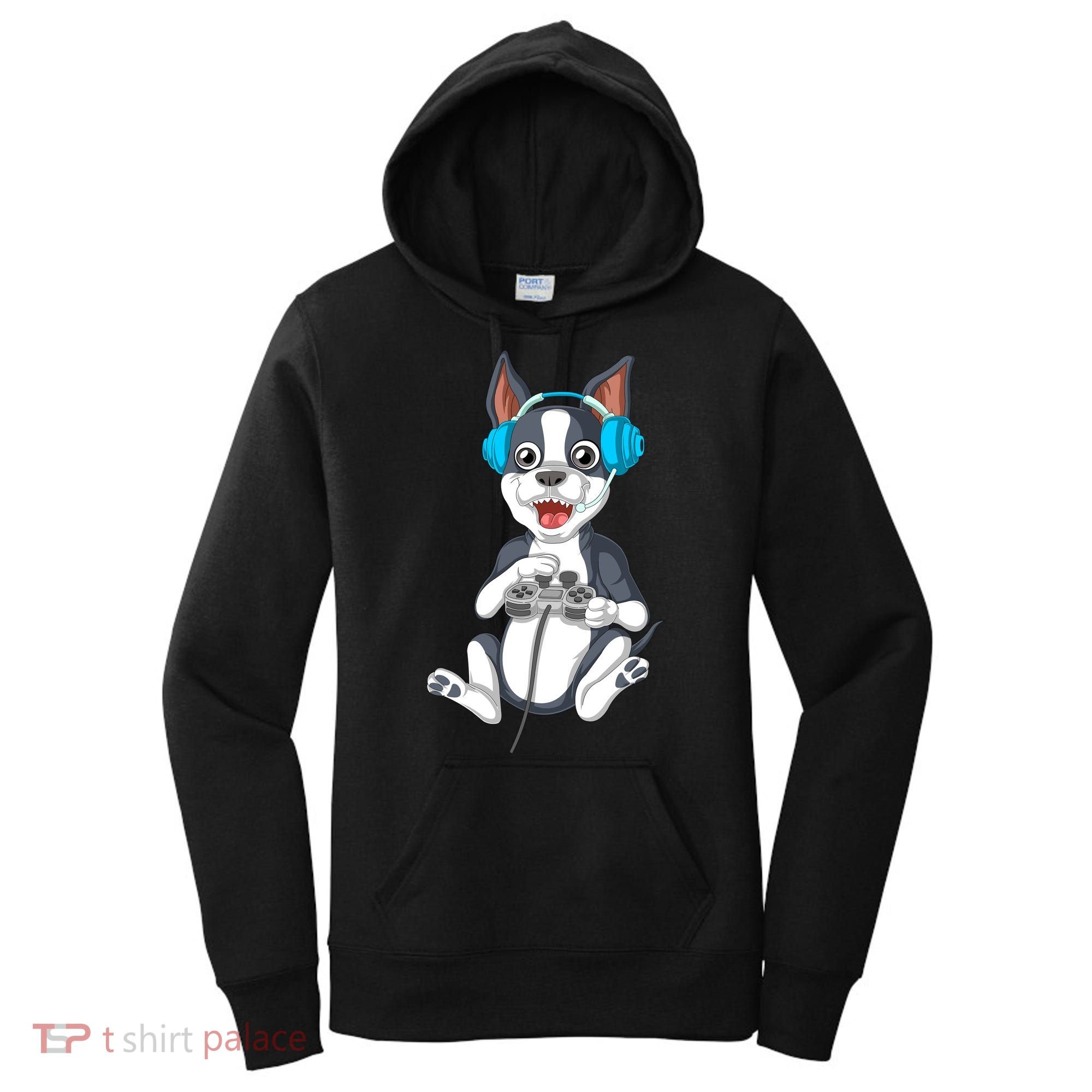 Boston Terrier Video Gamer Women's Hoodie