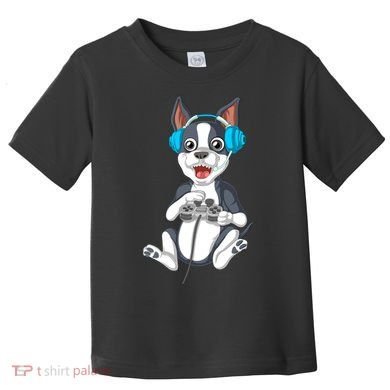Boston Terrier Video Gamer Toddler T-Shirt