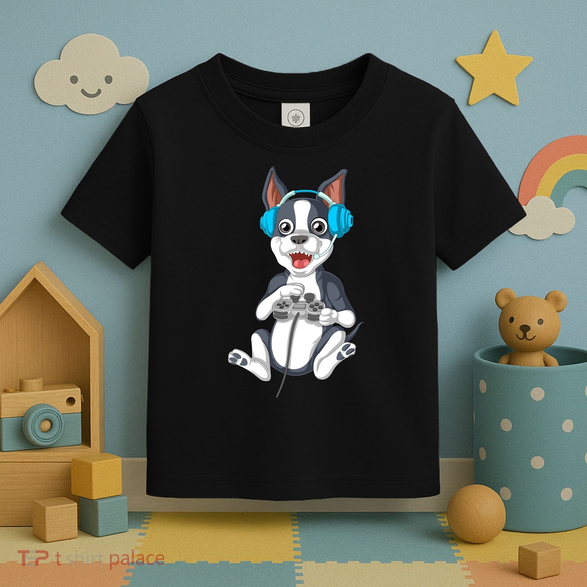 Boston Terrier Video Gamer Toddler T-Shirt