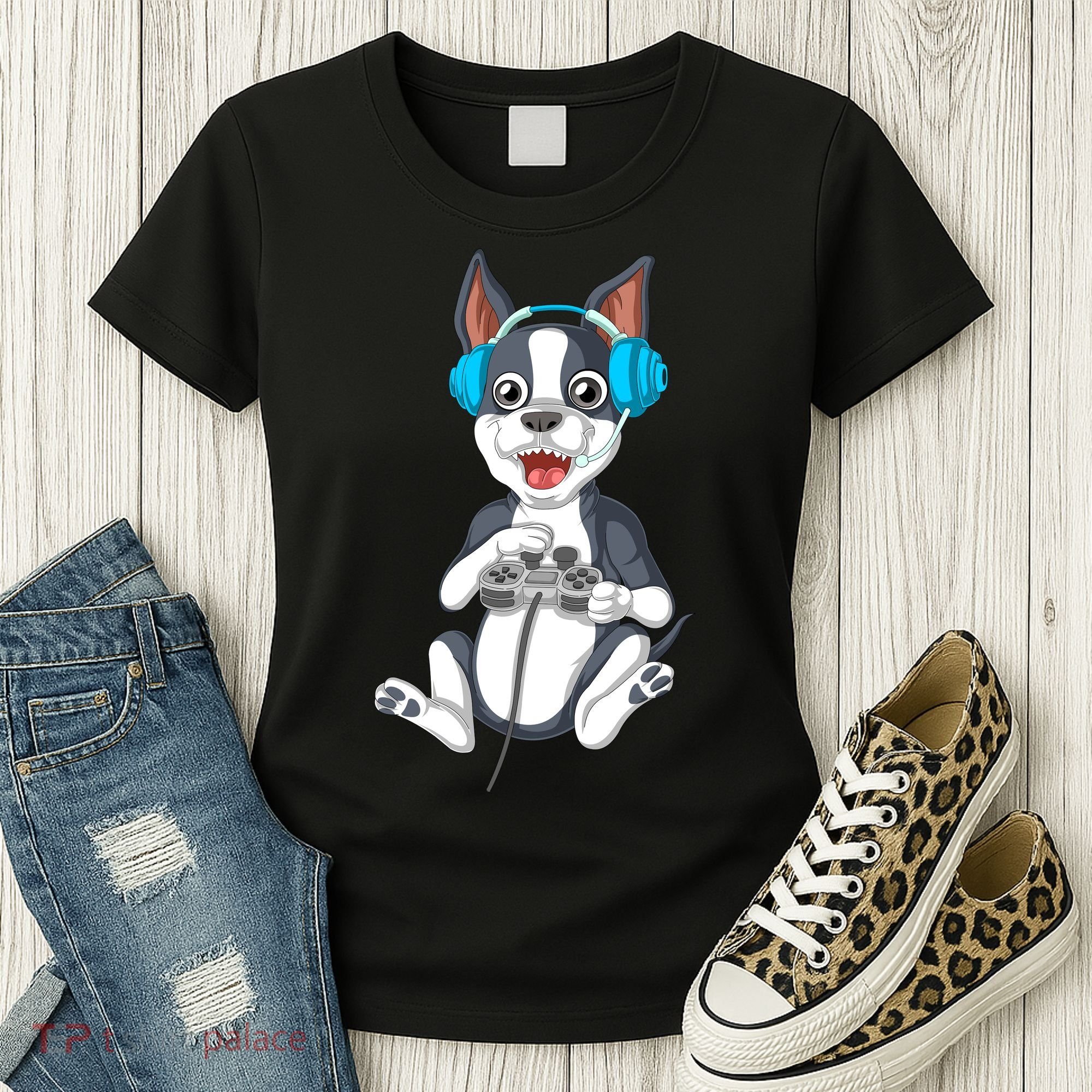 Boston Terrier Video Gamer Women's T-Shirt