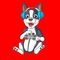 Boston Terrier Video Gamer Santa Hat thumb 1