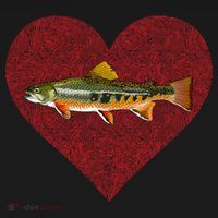 Brook Trout Valentines Day Fish Love Fingerprint Funny Gift Women's Hoodie thumb 2