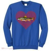 Brook Trout Valentines Day Fish Love Fingerprint Funny Gift Sweatshirt thumb 0
