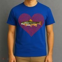 Brook Trout Valentines Day Fish Love Fingerprint Funny Gift T-Shirt thumb 3