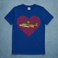 Brook Trout Valentines Day Fish Love Fingerprint Funny Gift T-Shirt thumb 5