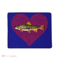 Brook Trout Valentines Day Fish Love Fingerprint Funny Gift Mousepad thumb 0