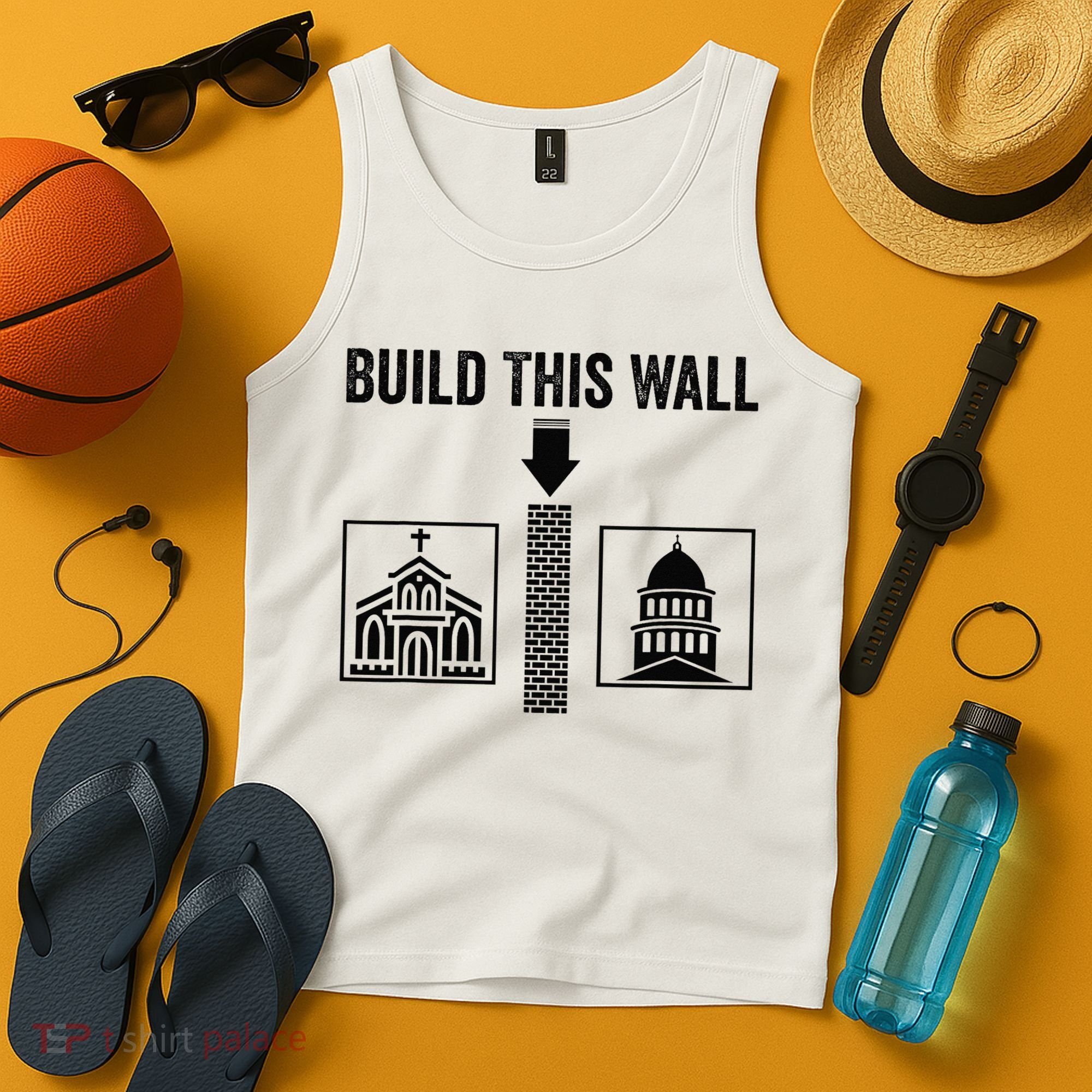 Build This Wall Separation of Church And State USA Tank Top
