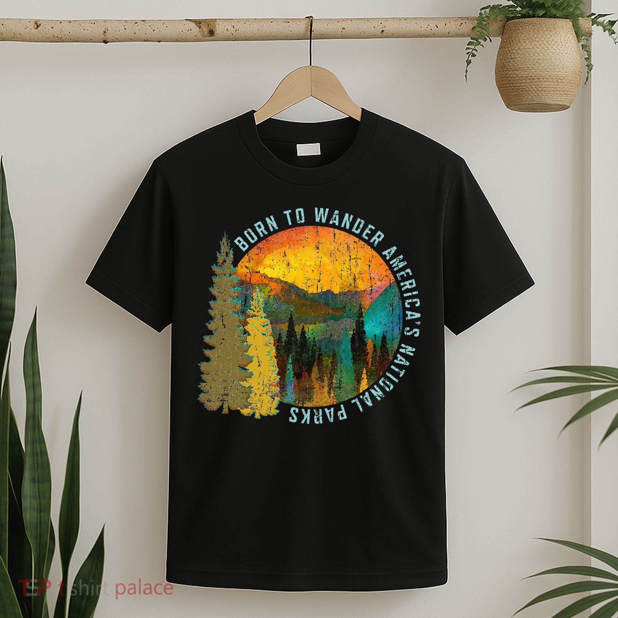Born To Wander Americas National Parks Vintage T-Shirt