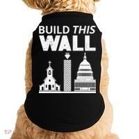 Build This Wall Separation of Church And State USA Doggie Tank thumb 0