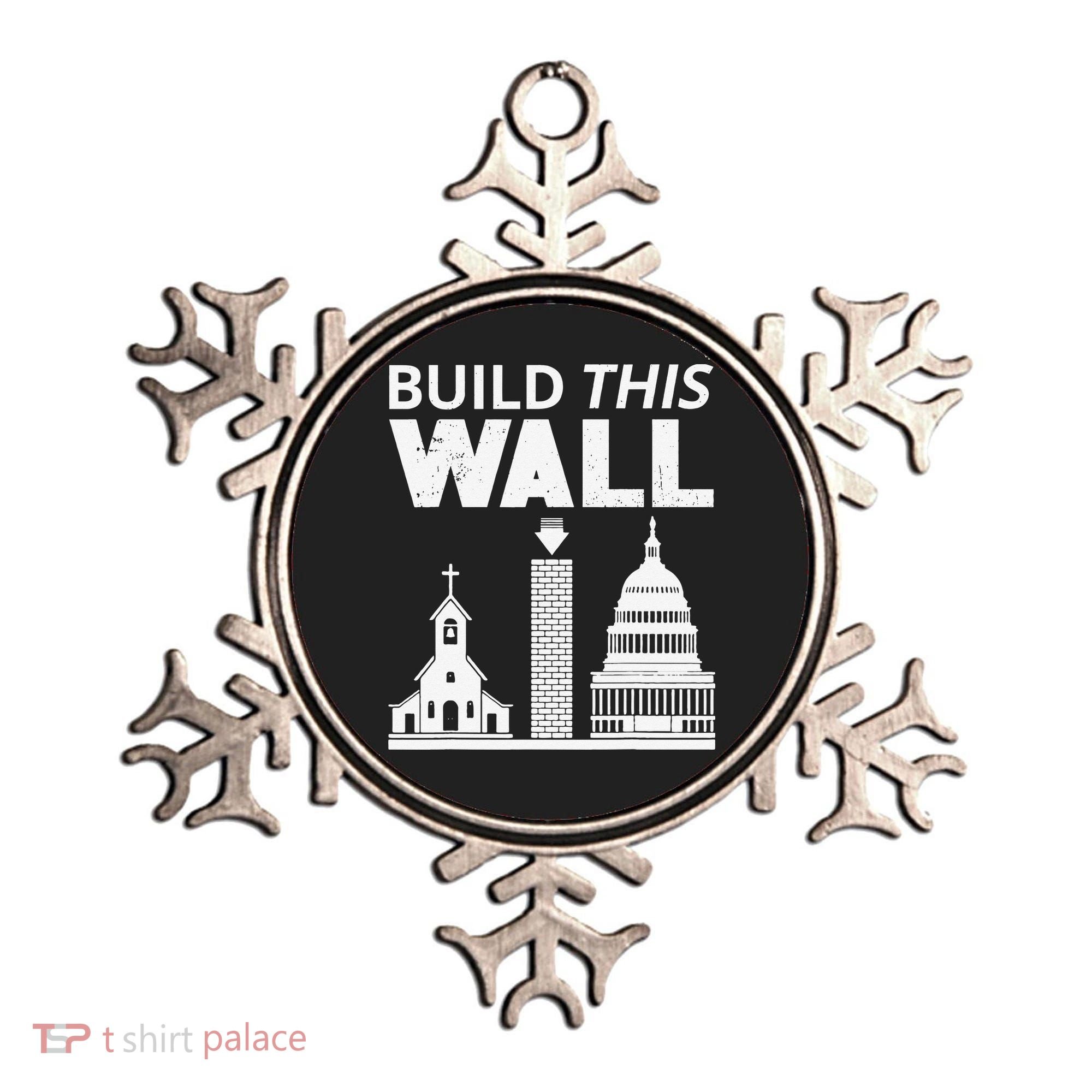 Build This Wall Separation of Church And State USA Ornament