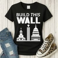 Build This Wall Separation of Church And State USA Women's T-Shirt thumb 3