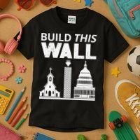 Build This Wall Separation of Church And State USA Kids T-Shirt thumb 3