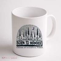 Born To Wander AmericaS National Parks Nature Coffee Mug thumb 1
