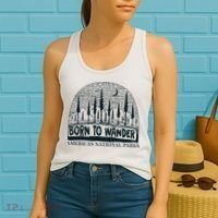 Born To Wander AmericaS National Parks Nature Women's Tank Top thumb 2