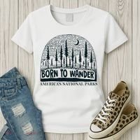 Born To Wander AmericaS National Parks Nature Women's T-Shirt thumb 3