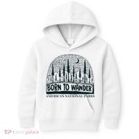 Born To Wander AmericaS National Parks Nature Kids Hoodie thumb 0