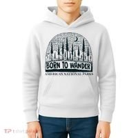 Born To Wander AmericaS National Parks Nature Kids Hoodie thumb 4