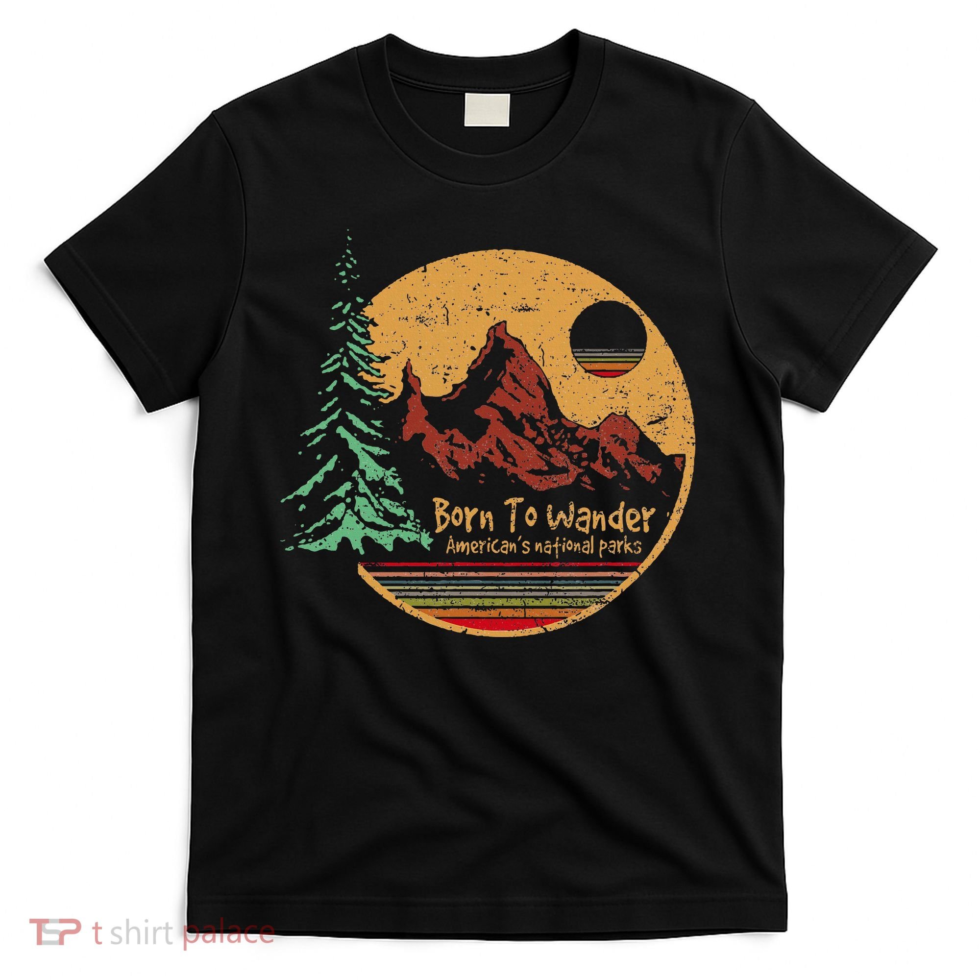 Born To Wander Americas National Parks Vintage T-Shirt