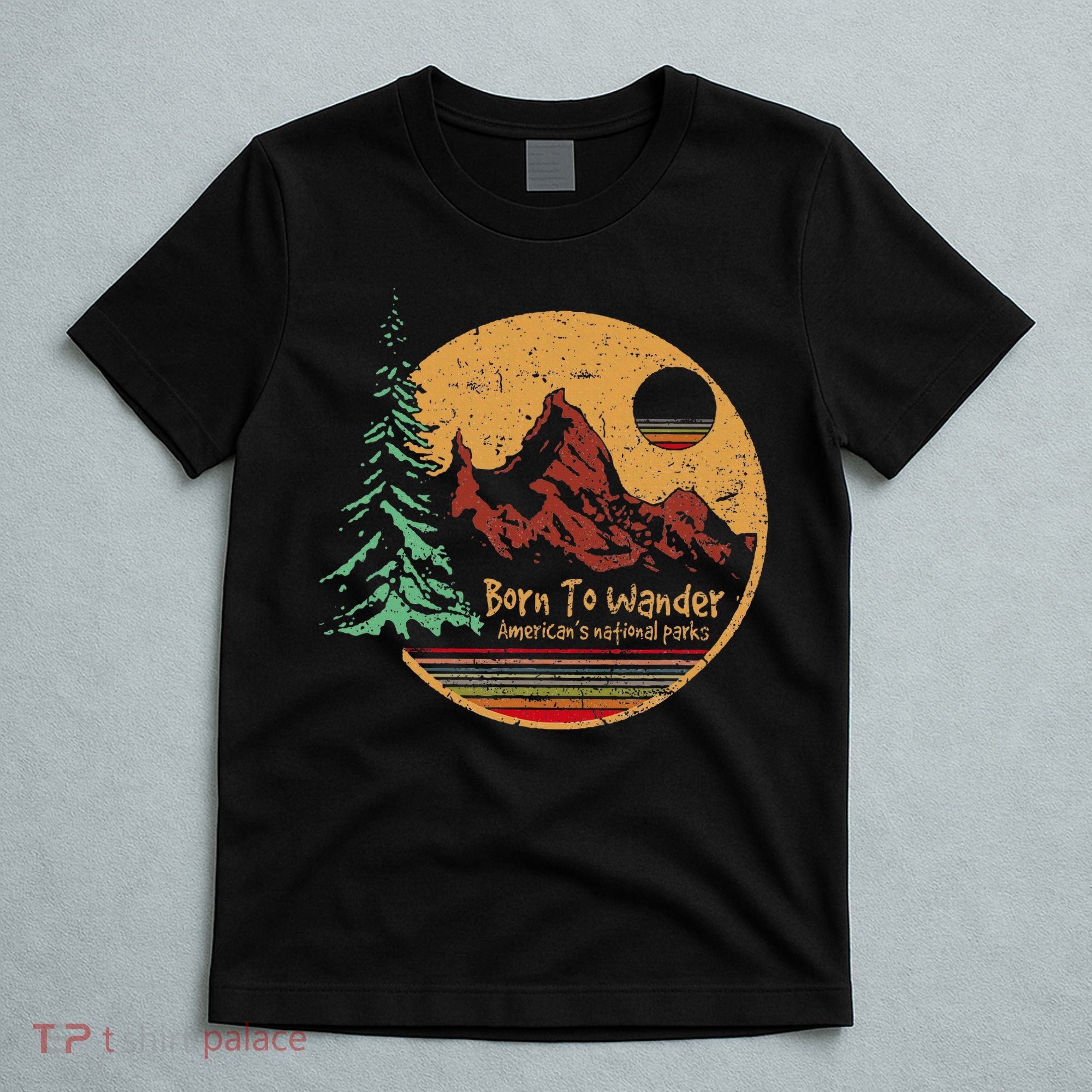 Born To Wander Americas National Parks Vintage T-Shirt