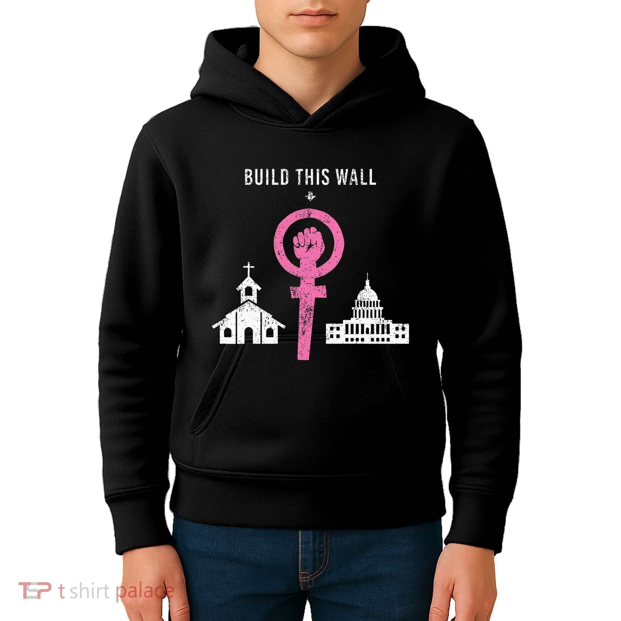 Build This Wall Separate Church And State Kids Hoodie