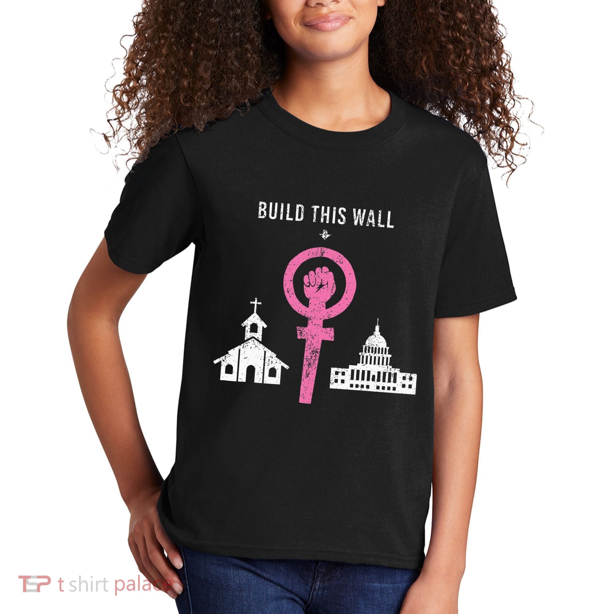 Build This Wall Separate Church And State Kids T-Shirt