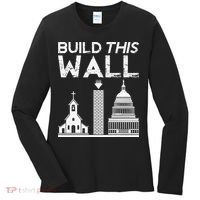 Build This Wall Separation Of Church And State USA Women's Long Sleeve Shirt thumb 0
