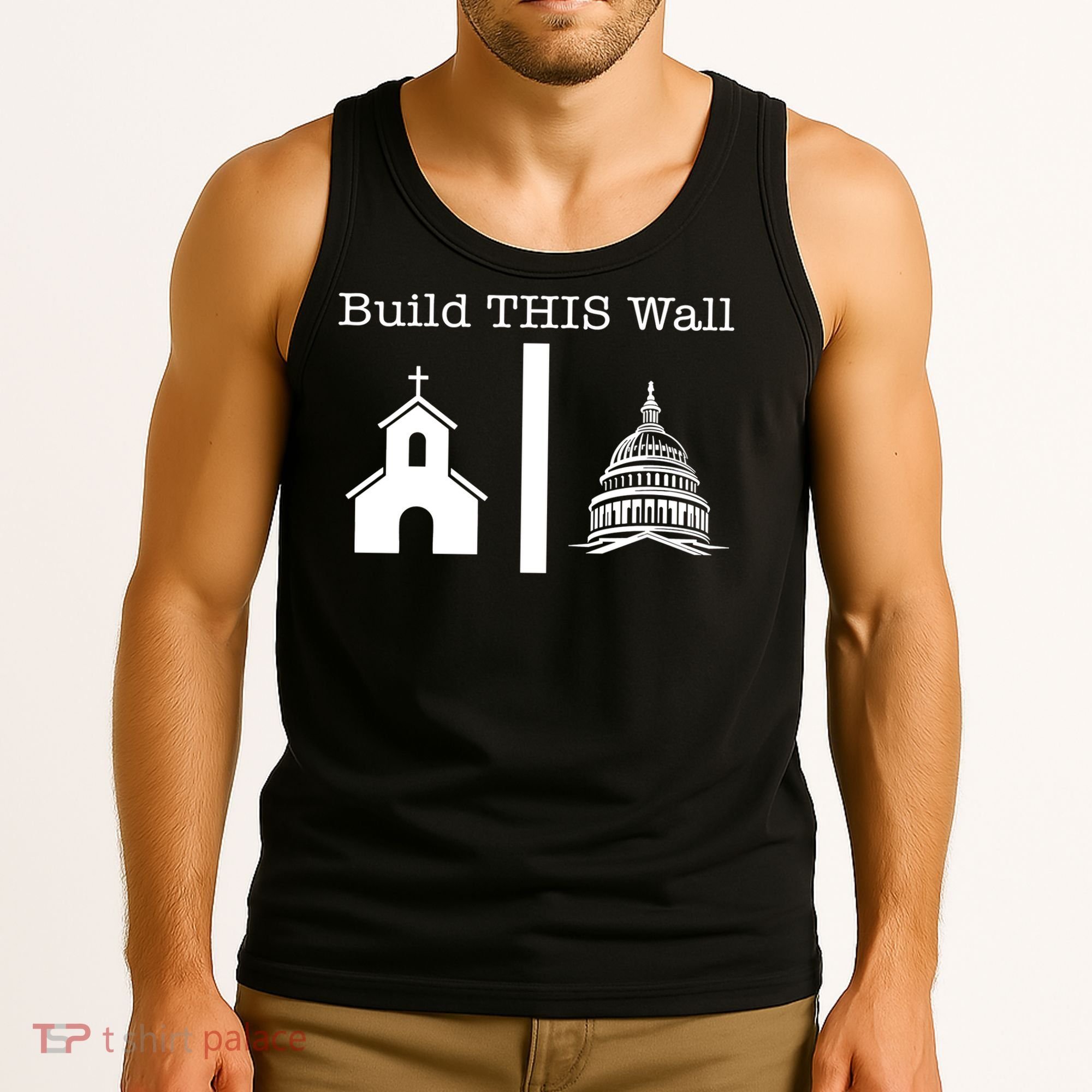 Build This Wall Separation Church State Usa Tank Top