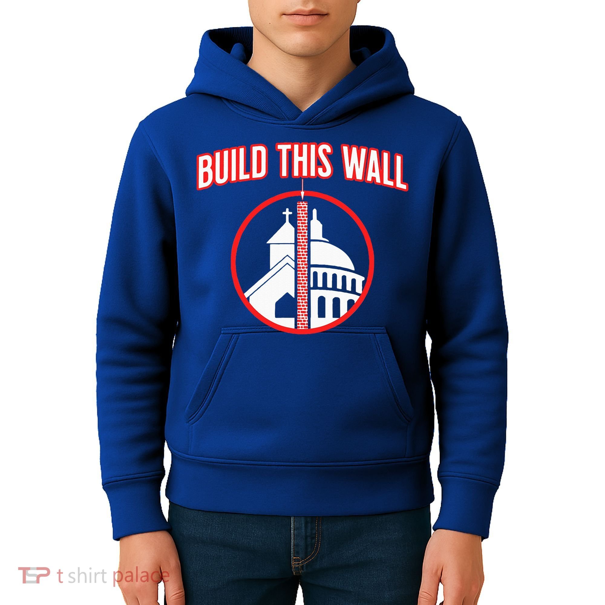 Build This Wall Separation Of Church And State Kids Hoodie