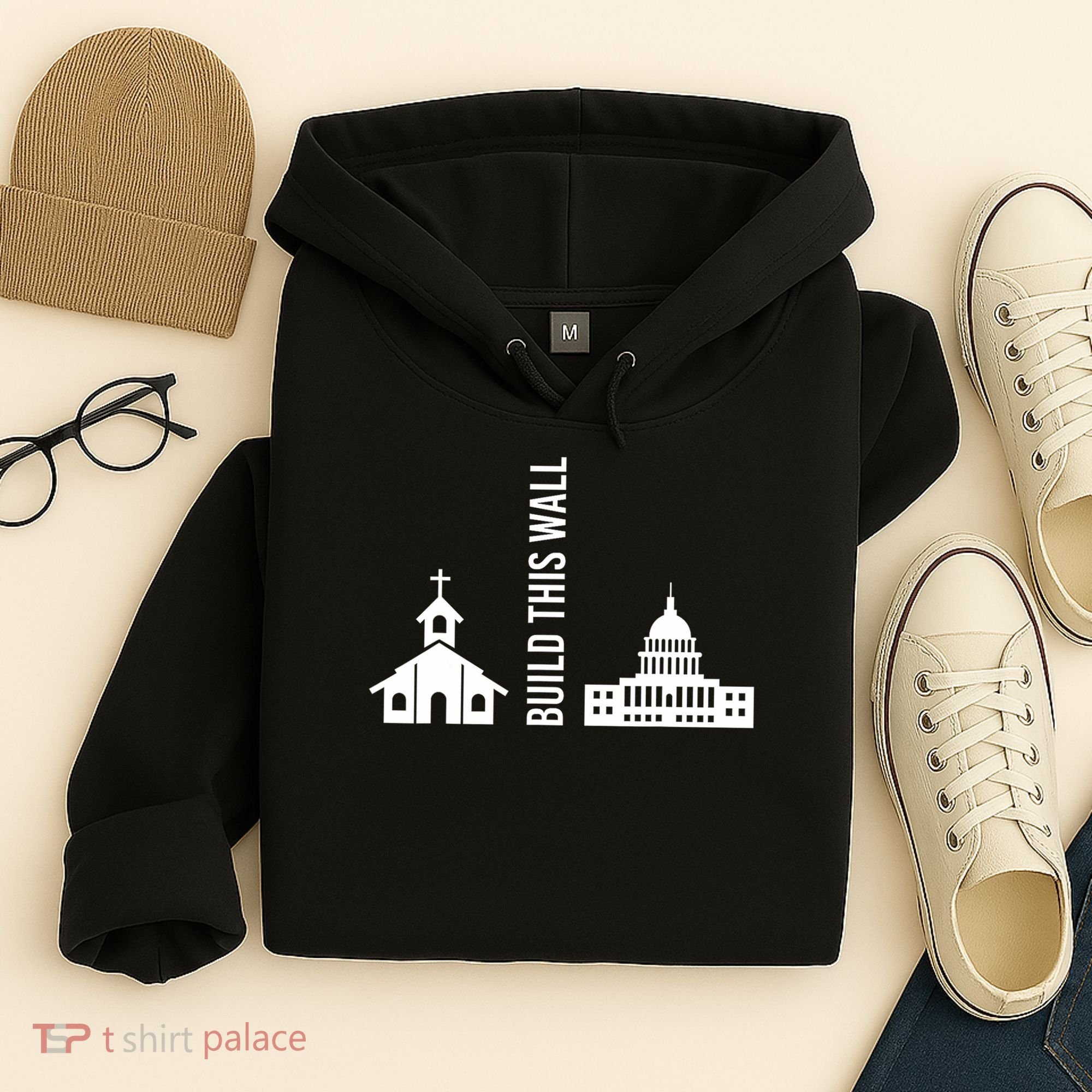 Build This Wall Ironic Separate Church And State Hoodie