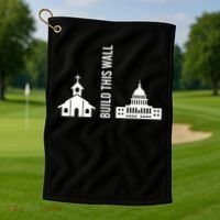 Build This Wall Ironic Separate Church And State Golf Towel thumb 1