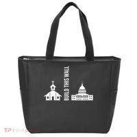 Build This Wall Ironic Separate Church And State Tote Bag thumb 0